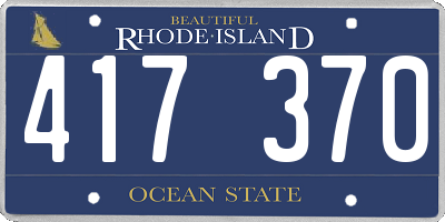 RI license plate 417370