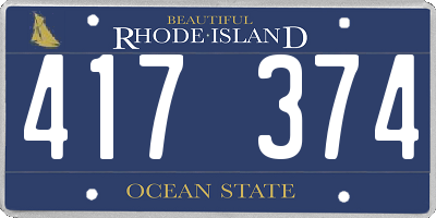 RI license plate 417374