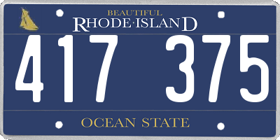 RI license plate 417375