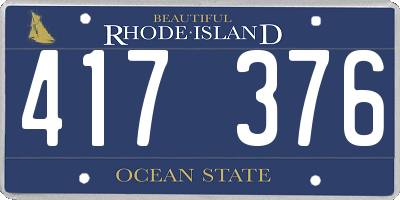 RI license plate 417376