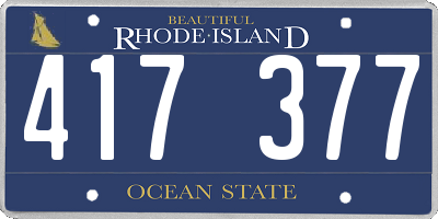 RI license plate 417377