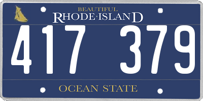 RI license plate 417379