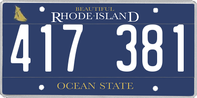 RI license plate 417381