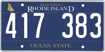 RI license plate 417383