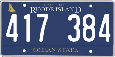 RI license plate 417384