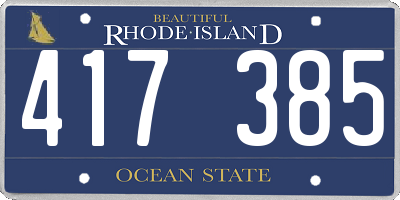 RI license plate 417385