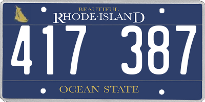 RI license plate 417387