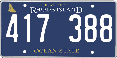 RI license plate 417388