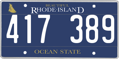 RI license plate 417389