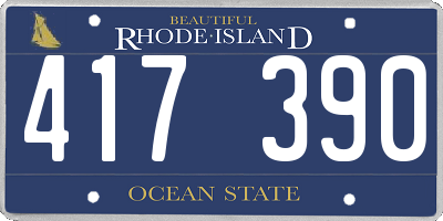 RI license plate 417390