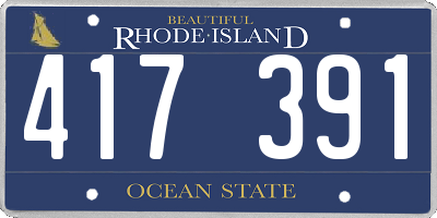RI license plate 417391