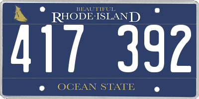 RI license plate 417392