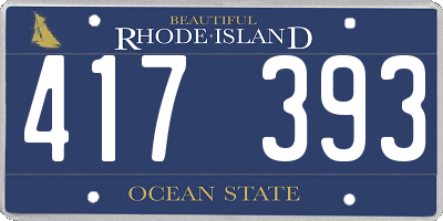 RI license plate 417393