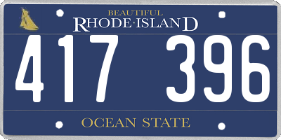 RI license plate 417396
