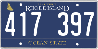 RI license plate 417397