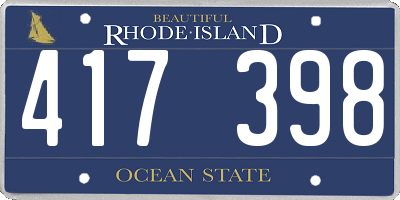 RI license plate 417398