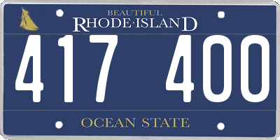 RI license plate 417400