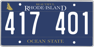 RI license plate 417401