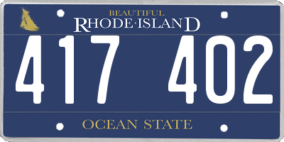 RI license plate 417402