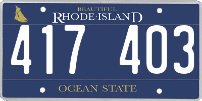 RI license plate 417403