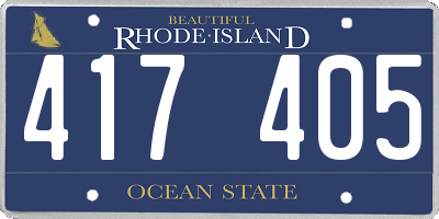 RI license plate 417405