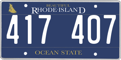 RI license plate 417407