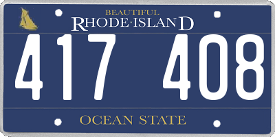 RI license plate 417408