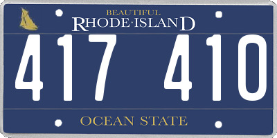 RI license plate 417410