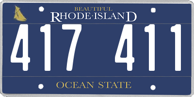 RI license plate 417411