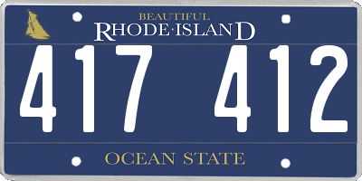 RI license plate 417412