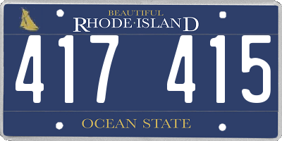 RI license plate 417415