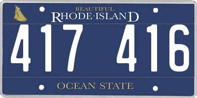 RI license plate 417416