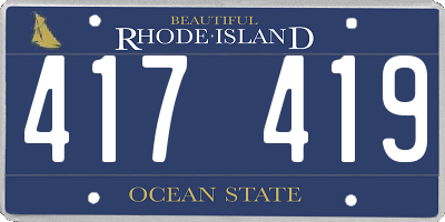 RI license plate 417419