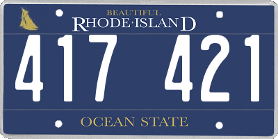 RI license plate 417421