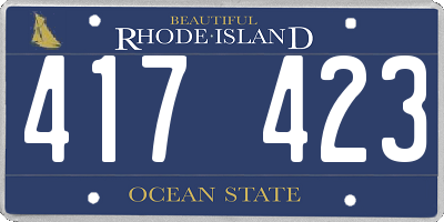 RI license plate 417423