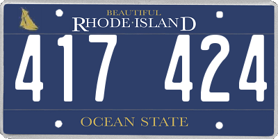 RI license plate 417424