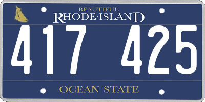 RI license plate 417425