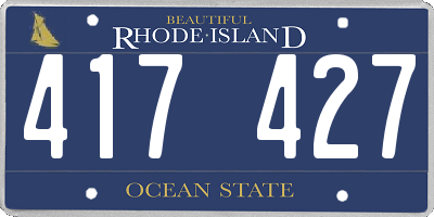 RI license plate 417427