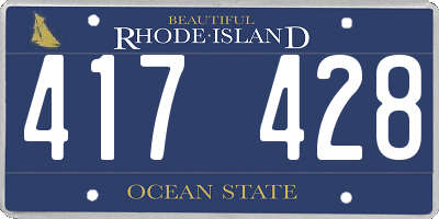 RI license plate 417428