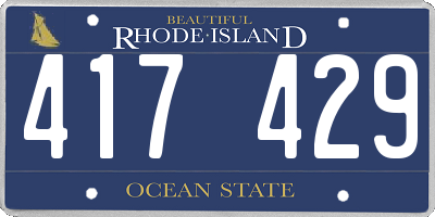 RI license plate 417429