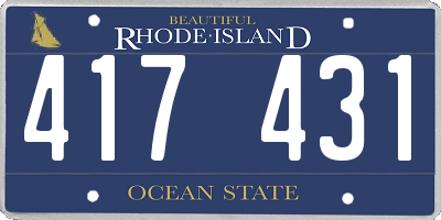 RI license plate 417431