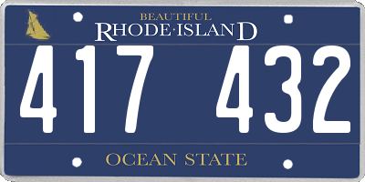 RI license plate 417432