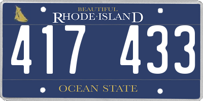 RI license plate 417433