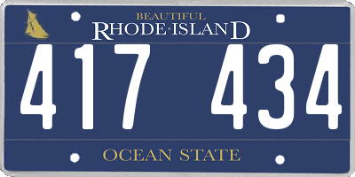 RI license plate 417434