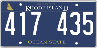 RI license plate 417435
