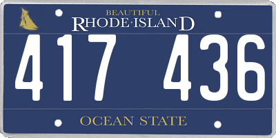 RI license plate 417436
