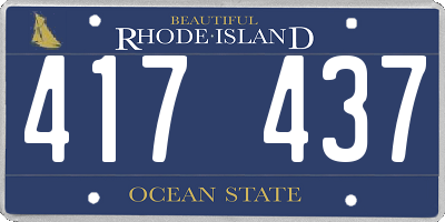 RI license plate 417437