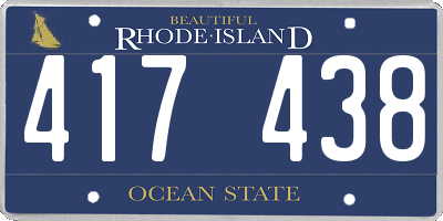 RI license plate 417438