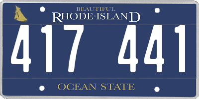 RI license plate 417441