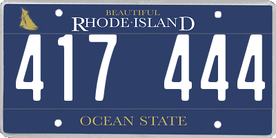 RI license plate 417444